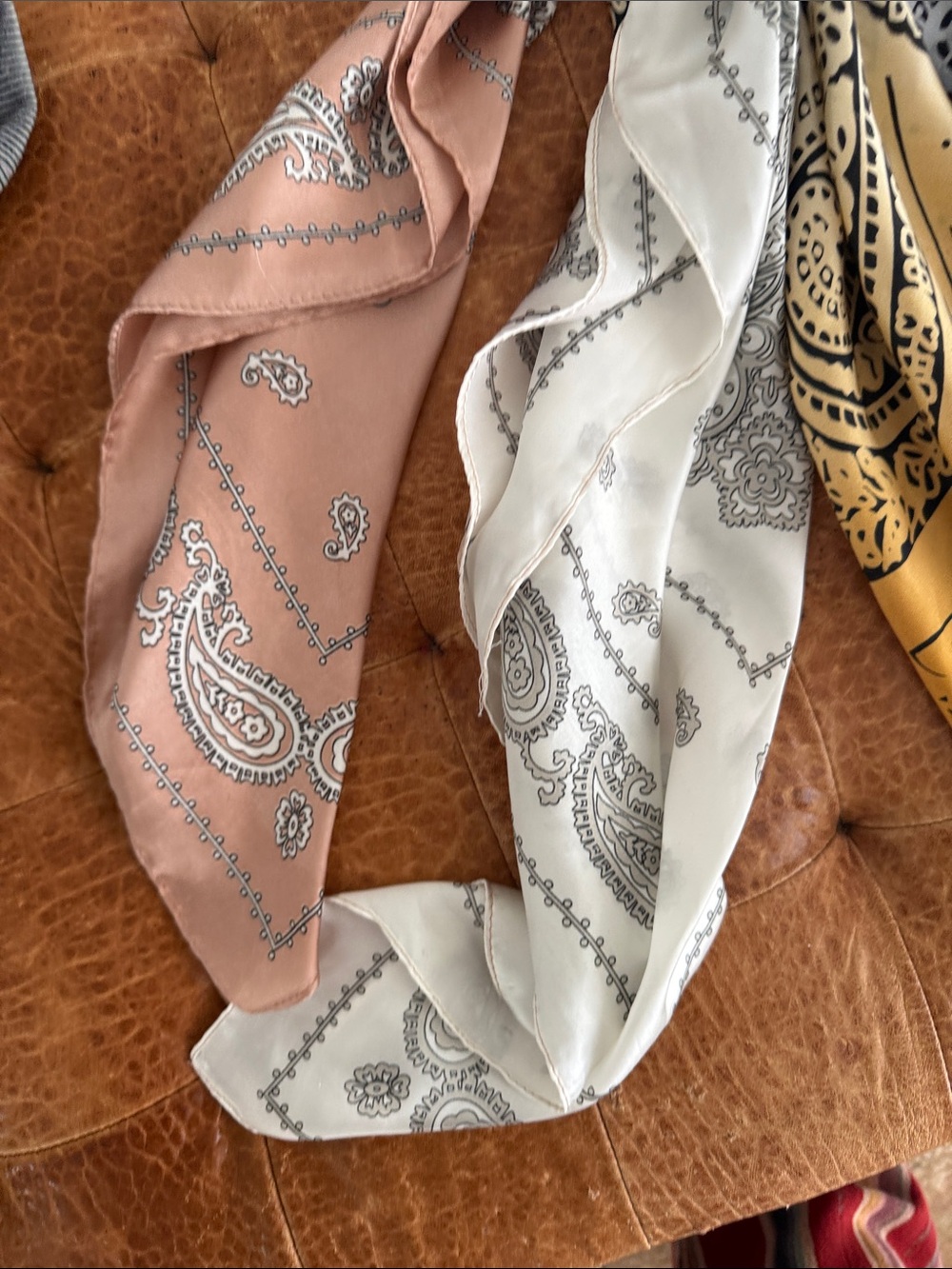 Free People Multicolor Bandana Scarf Scrunchie Set - Pink, White, Yellow, Blue - Picture 5 of 6